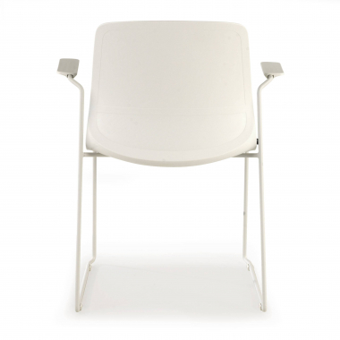 visitor chair white green armchair fabric fixed armrests 9