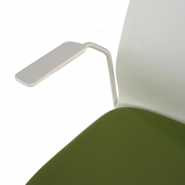 visitor chair white green armchair fabric fixed armrests 5