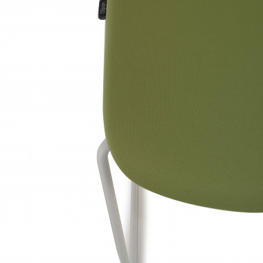 visitor chair white green armchair fabric fixed armrests 7