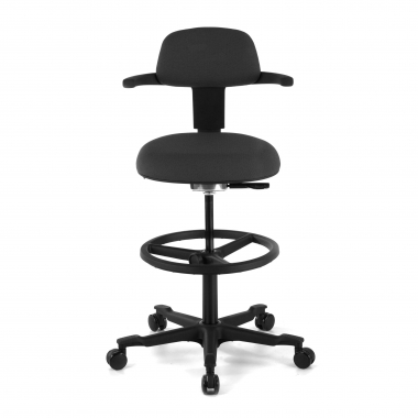 office stool black erghos fabric no armrests 3