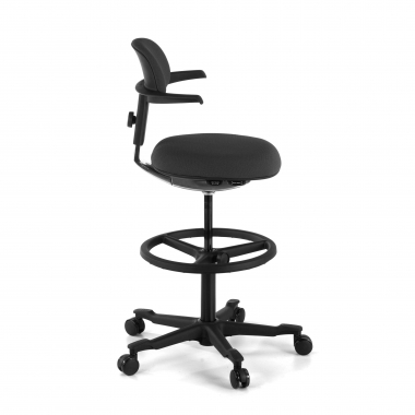 office stool black erghos fabric no armrests 4