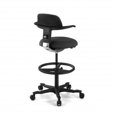 office stool black erghos fabric no armrests 6