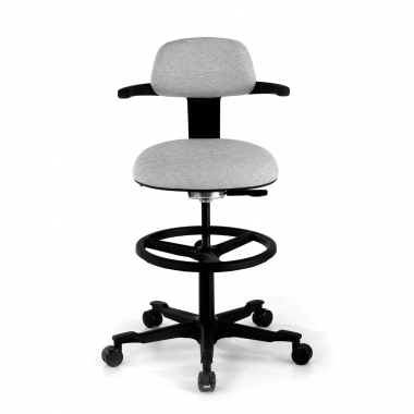 office stool gray erghos fabric no armrests 3