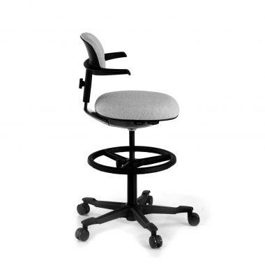 office stool gray erghos fabric no armrests 8