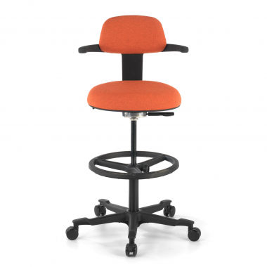 office stool orange erghos fabric no armrests 3