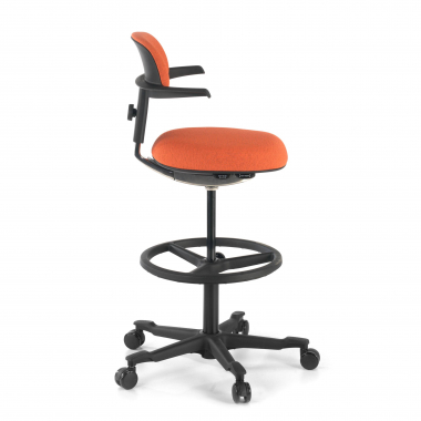 office stool orange erghos fabric no armrests 4