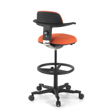 office stool orange erghos fabric no armrests 6