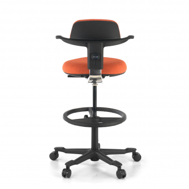 office stool orange erghos fabric no armrests 8