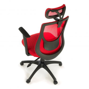 office chair red lake mesh 1d adjustable armrests lumbar support headrest 6