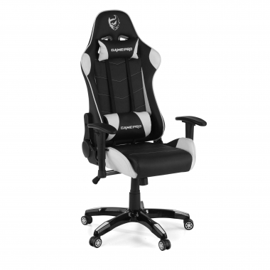 gaming chair white game pro synthetic leather movable armrests lumbar and cervical cushion headrest 1
