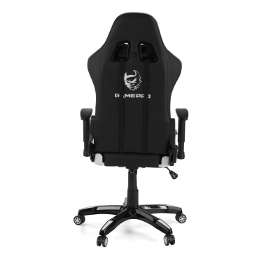 gaming chair white game pro synthetic leather movable armrests lumbar and cervical cushion headrest 8