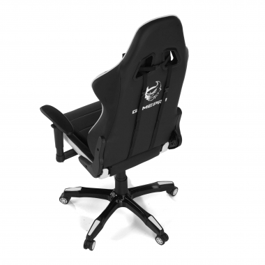 gaming chair white game pro synthetic leather movable armrests lumbar and cervical cushion headrest 7