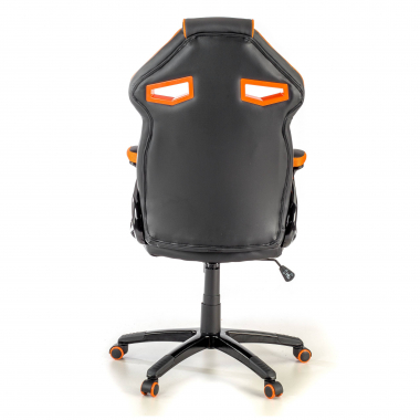 gaming chair orange faux leather synthetic leather fixed armrests 8