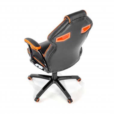 gaming chair orange faux leather synthetic leather fixed armrests 6