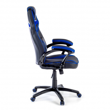 gaming chair blue faux leather synthetic leather fixed armrests 7