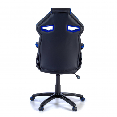gaming chair blue faux leather synthetic leather fixed armrests 8