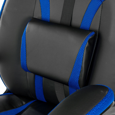 gaming chair blue faux leather synthetic leather fixed armrests 5