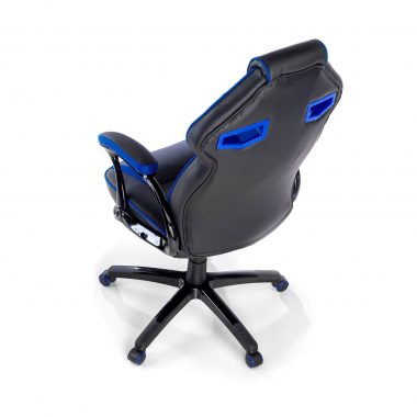 gaming chair blue faux leather synthetic leather fixed armrests 6