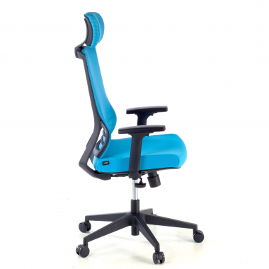 office chair blue with headrest mesh 1d adjustable armrests lumbar support headrest 5