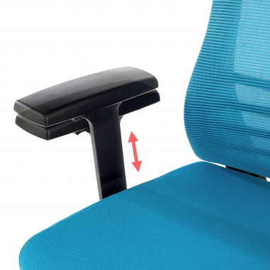 office chair blue with headrest mesh 1d adjustable armrests lumbar support headrest 4