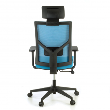 office chair blue black frame mesh 1d adjustable armrests lumbar support headrest 6