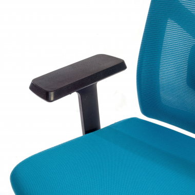 office chair blue black frame mesh 1d adjustable armrests lumbar support headrest 7