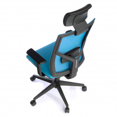 office chair blue black frame mesh 1d adjustable armrests lumbar support headrest 9