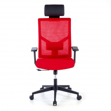 office chair red black frame mesh 1d adjustable armrests lumbar support headrest 4