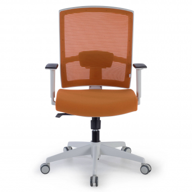 ergonomic chair white orange white frame mesh 1d adjustable armrests lumbar support 4