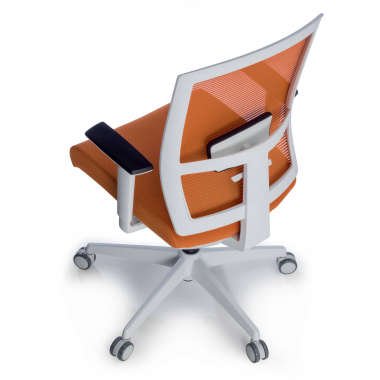 ergonomic chair white orange white frame mesh 1d adjustable armrests lumbar support 9
