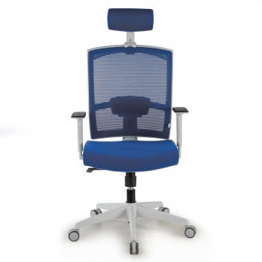 ergonomic chair white blue white frame headrest mesh 1d adjustable armrests lumbar support headrest 4