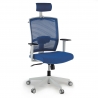 Akira white ergonomic office chair with headrest