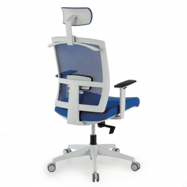 ergonomic chair white blue white frame headrest mesh 1d adjustable armrests lumbar support headrest 8