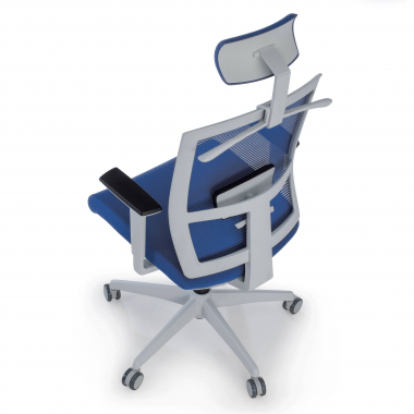ergonomic chair white blue white frame headrest mesh 1d adjustable armrests lumbar support headrest 9