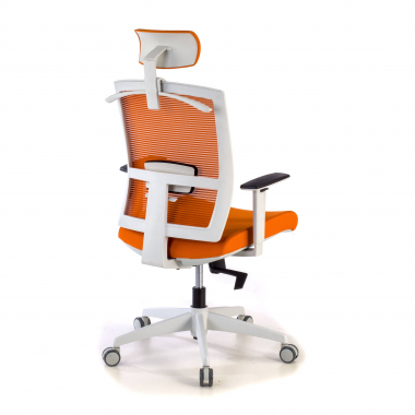 ergonomic chair white orange white frame headrest mesh 1d adjustable armrests lumbar support headrest 7