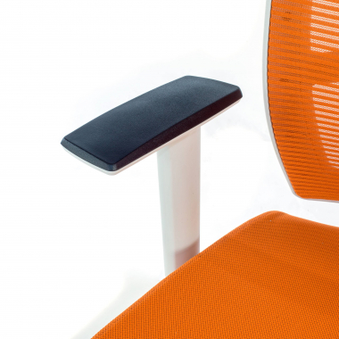 ergonomic chair white orange white frame headrest mesh 1d adjustable armrests lumbar support headrest 5