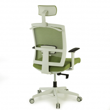 ergonomic chair white green white frame headrest mesh 1d adjustable armrests lumbar support headrest 8