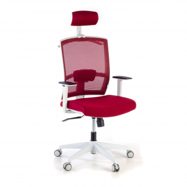 ergonomic chair white red white frame headrest mesh 1d adjustable armrests lumbar support headrest 1