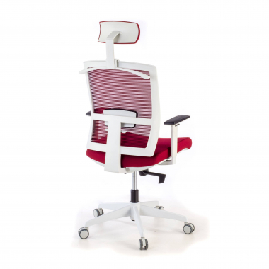 ergonomic chair white red white frame headrest mesh 1d adjustable armrests lumbar support headrest 7