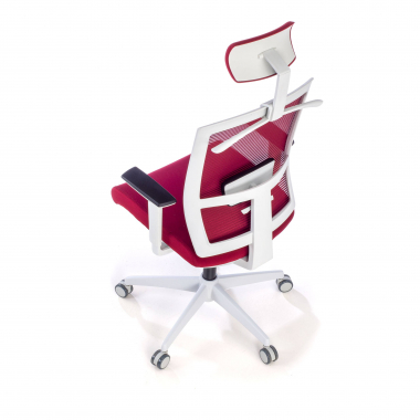 ergonomic chair white red white frame headrest mesh 1d adjustable armrests lumbar support headrest 9