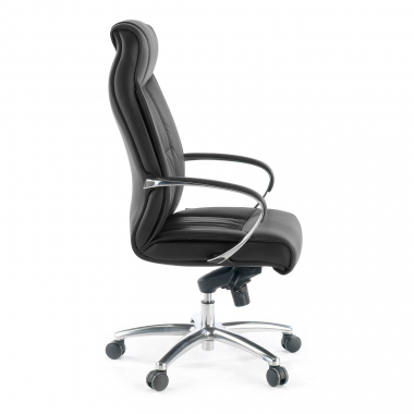 office chair black high back faux leather synthetic leather upholstered armrests 3