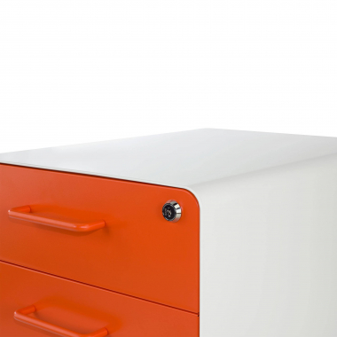 desk drawer unit filing cabinet white orange apple 5
