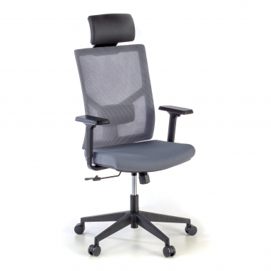 office chair gray black frame mesh 1d adjustable armrests lumbar support headrest 1