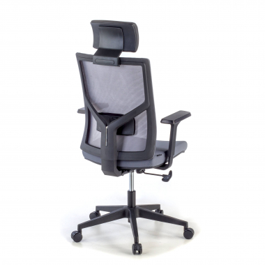 office chair gray black frame mesh 1d adjustable armrests lumbar support headrest 7