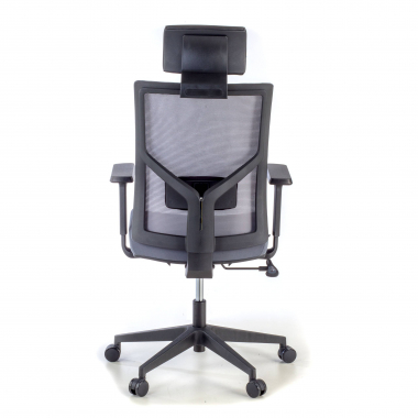 office chair gray black frame mesh 1d adjustable armrests lumbar support headrest 6