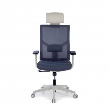 office chair white grey white frame headrest mesh 1d adjustable armrests lumbar support headrest 4