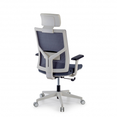 office chair white grey white frame headrest mesh 1d adjustable armrests lumbar support headrest 7