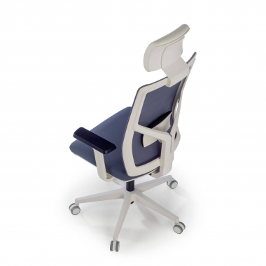 office chair white grey white frame headrest mesh 1d adjustable armrests lumbar support headrest 10