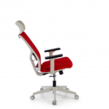 office chair white red white frame headrest mesh 1d adjustable armrests lumbar support headrest 6
