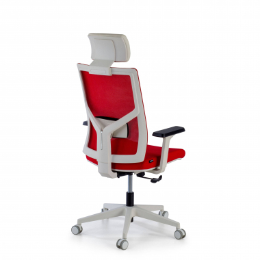 office chair white red white frame headrest mesh 1d adjustable armrests lumbar support headrest 7
